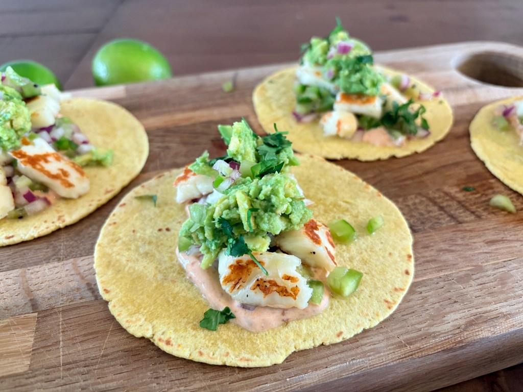 Weeknight Halloumi Tacos with Kiwi Salsa